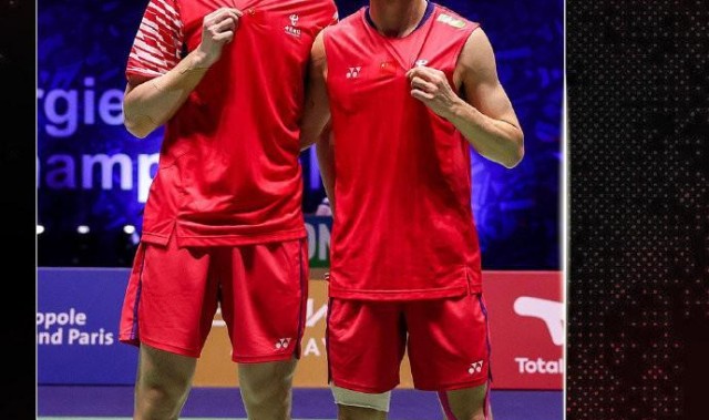 陈柏阳/刘毅2-1战胜兰基雷迪/谢提，晋级世锦赛男双决赛